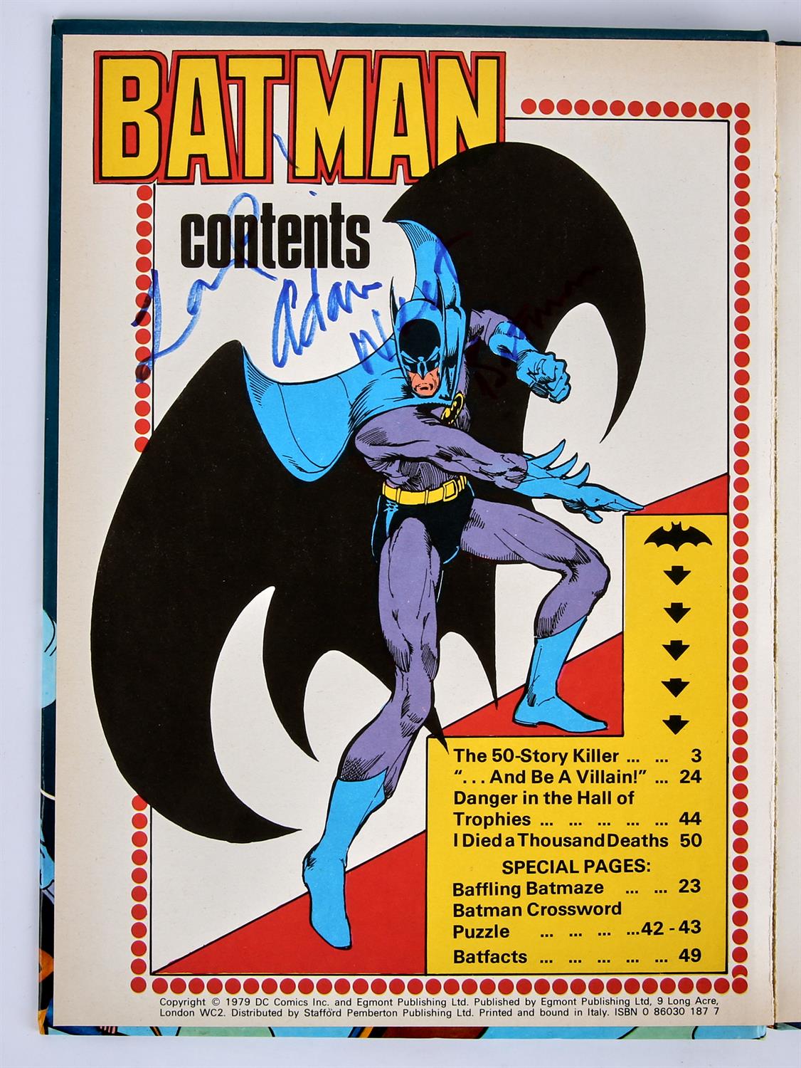 Batman Annual 1980 Signed by Adam West (1980) This lot features: Batman official Annual 1980, - Image 3 of 3