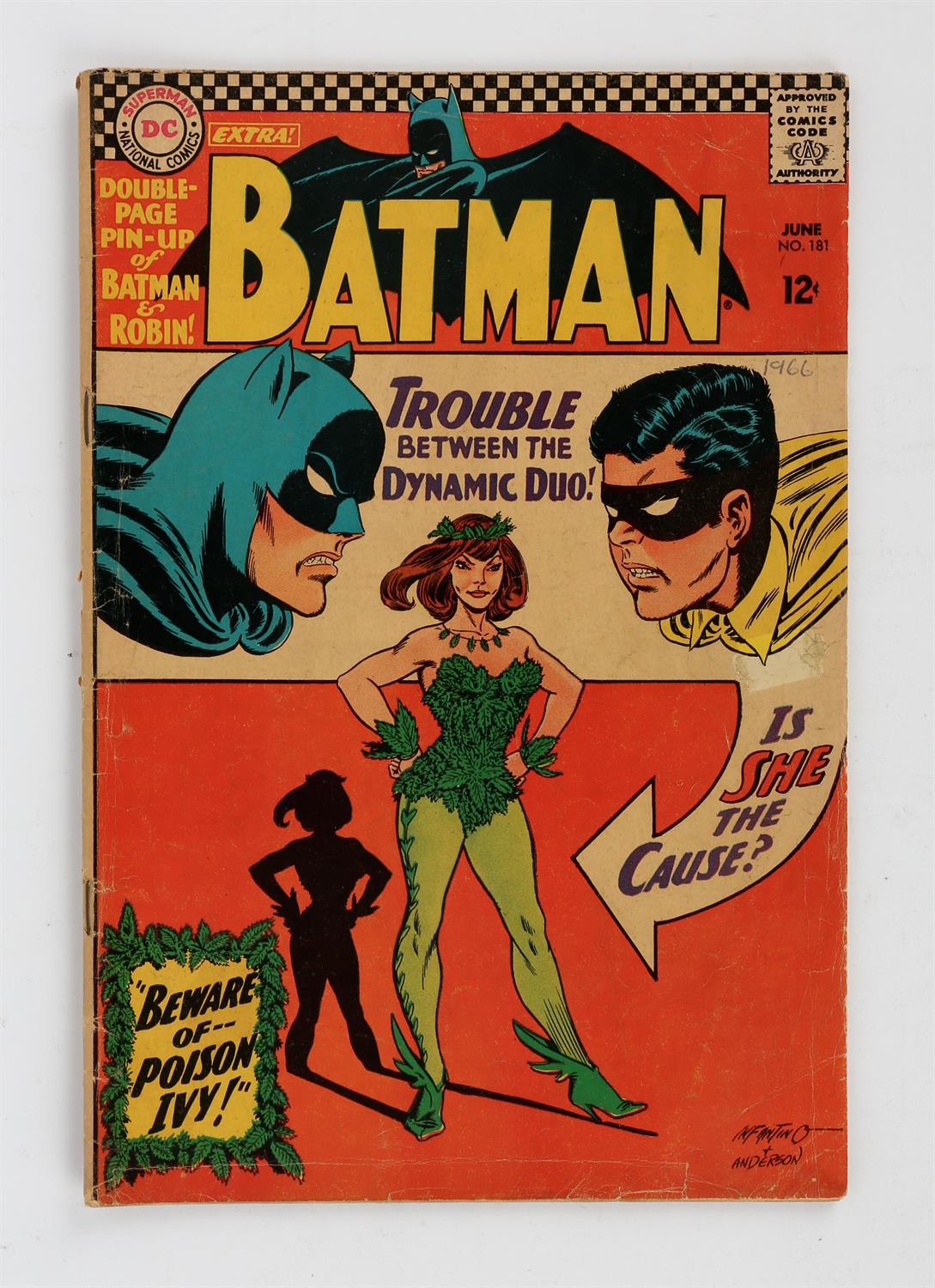 DC Comics: Batman No. 181 featuring the 1st appearance of Poison Ivy (1966). This lot