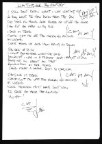 OASIS – “Waiting for the Rapture” Lyrics Handwritten by Noel Gallagher – “Waiting for the Rapture”