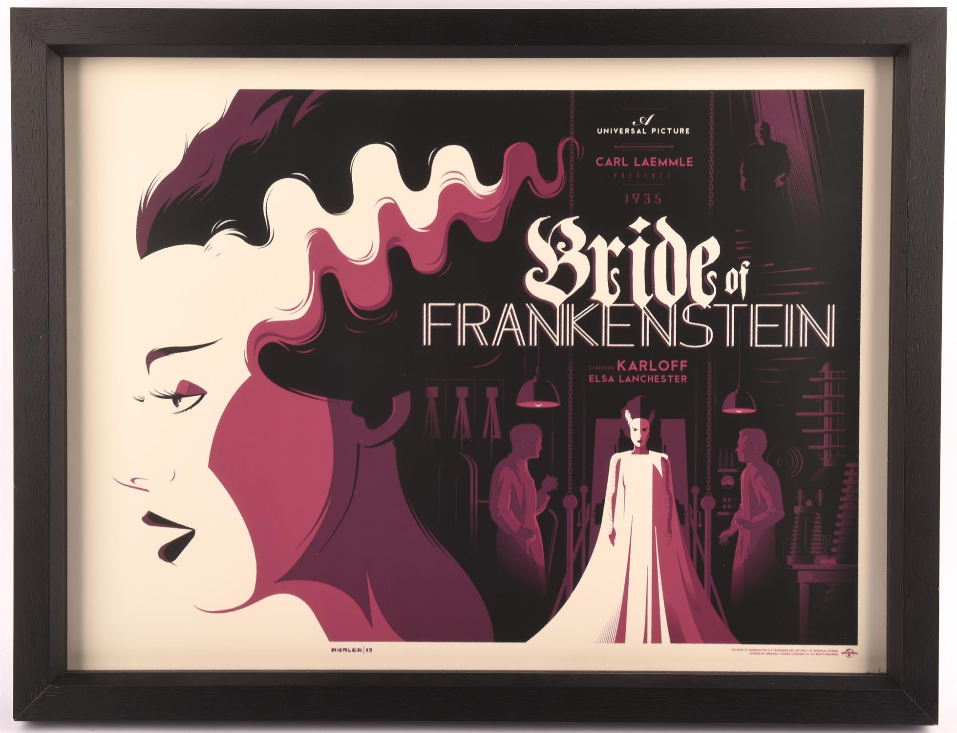 Tom Whalen: The Bride of Frankenstein, The Universal Monsters (2013) Limited edition silkscreen