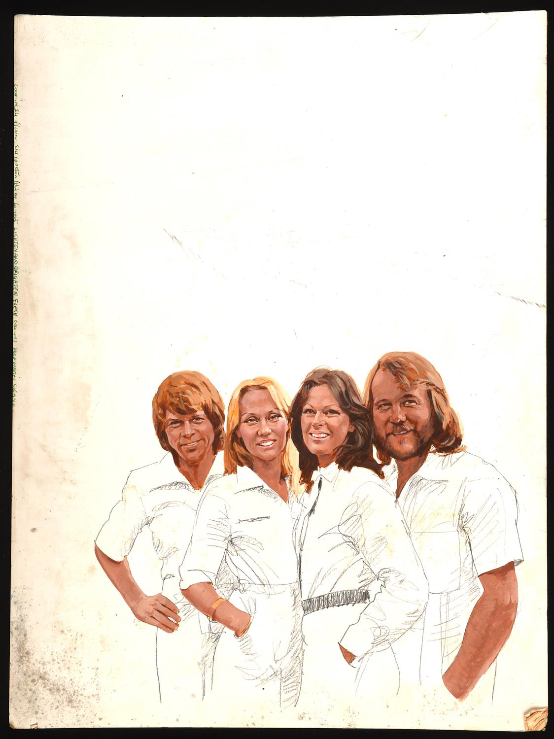§ Arnaldo Putzu (Italian 1927 -2012), Original artwork of ABBA for Look-In magazine Vol 7 Issue 28