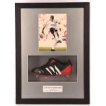 Signed Steven Gerrard Football Boot - Adidas Black and Red boot signed in Silver pen by The