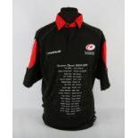 Saracens rugby shirt. 2003 - 2004. Signed by complete squad. Provenance given to Saracens backroom