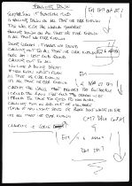 OASIS – “Falling Down” Lyrics Handwritten by Noel Gallagher - “Falling Down” lyrics were not used