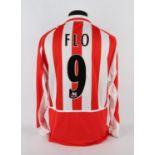 Sunderland A.F.C. Football club, Tore Andre Flo (No.9) Match worn. 2002-2003 Season shirt, L/S.