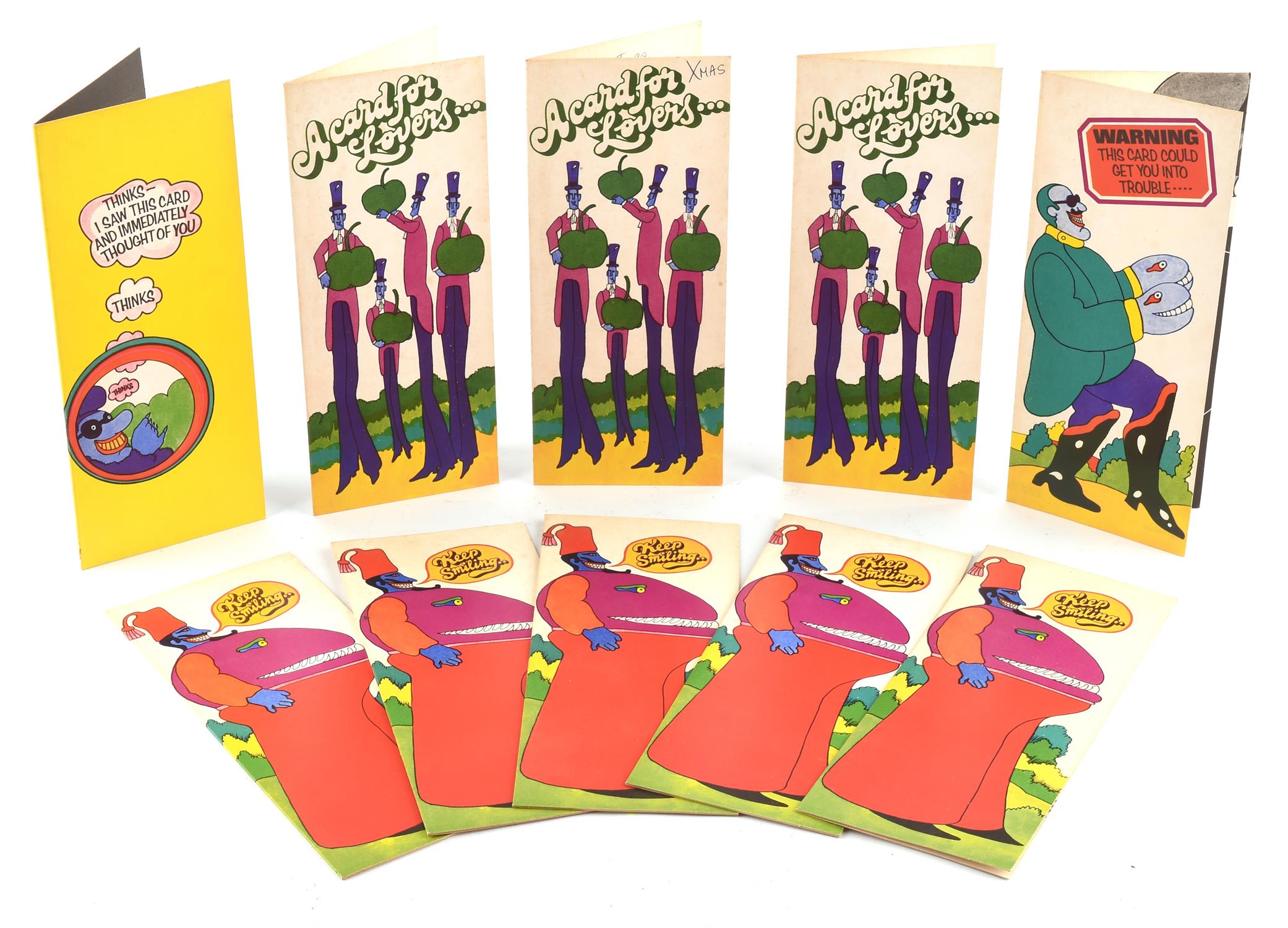 The Beatles Yellow Submarine - Original 1968 SUBA / KFS 'FUNCARDS'. Ten original greetings cards