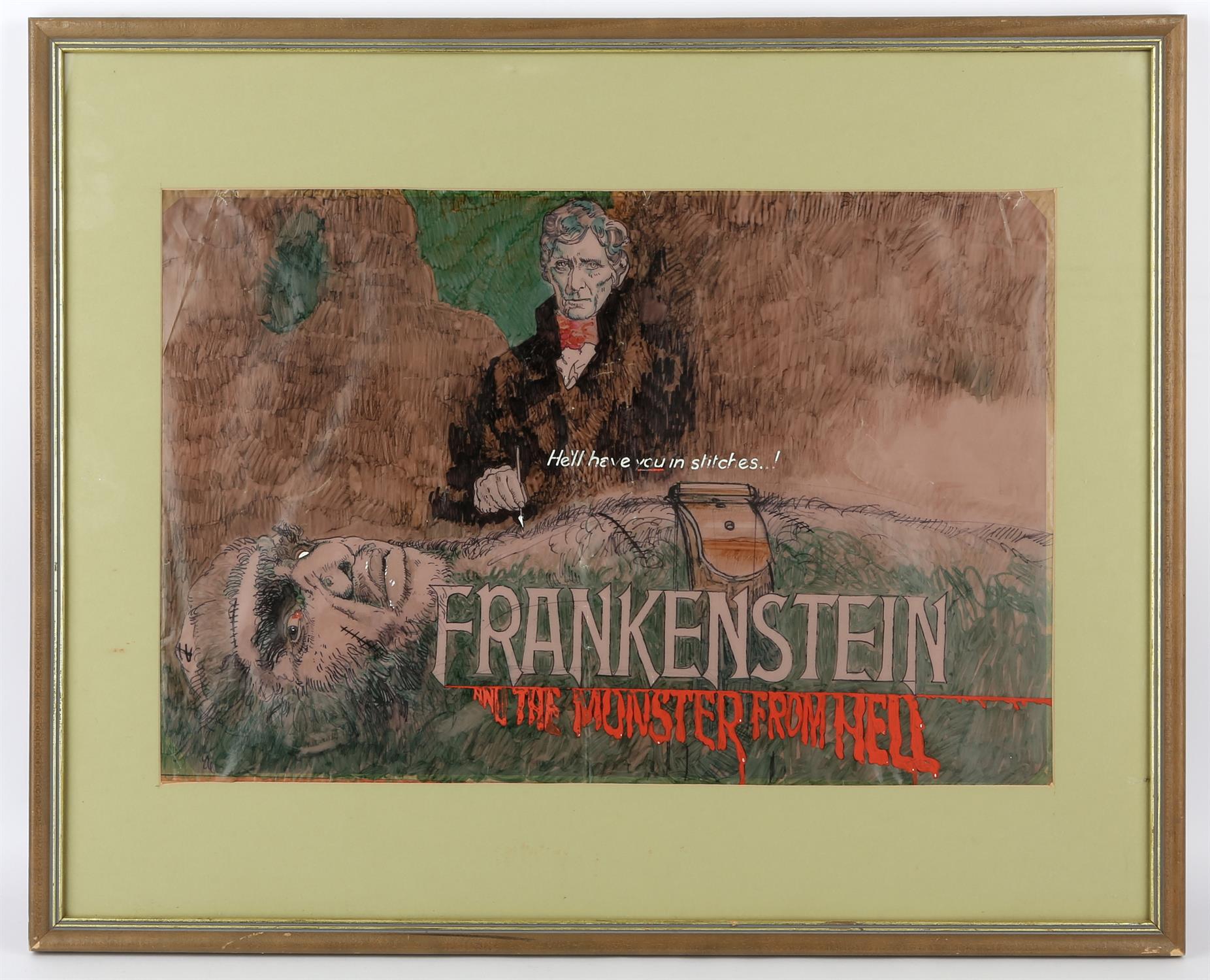 § Vic Fair (British, 1938 - 2017). Frankenstein, The Monster From Hell, c1974. Original movie - Image 2 of 2