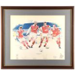 Arsenal - Signed 'The Back Four' by Gary Keane Limited Edition print 429/499. Signed by Lee Dixon,