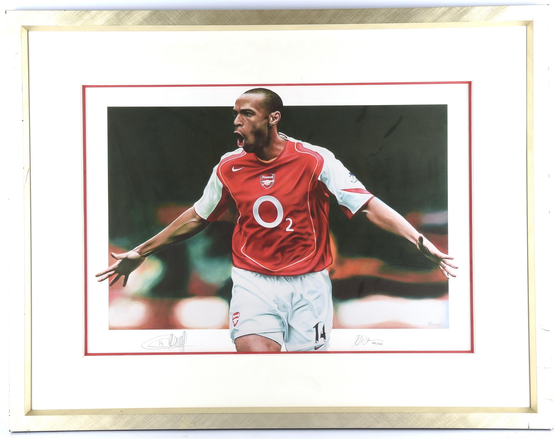 Thierry Henry - Signed 2004-2005 Arsenal Art Photo, Signed in pencil by Thierry Henry and the