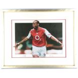 Thierry Henry - Signed 2004-2005 Arsenal Art Photo, Signed in pencil by Thierry Henry and the