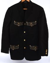 Michael Jackson - Versus Gianni Versace black cotton jacket with gold metal buttons and sequins,