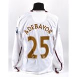 Arsenal Football club, Adebayor (No.25) FA Cup 2007 - 2008 L/S shirt. Match worn 16 Feb 2008 Man