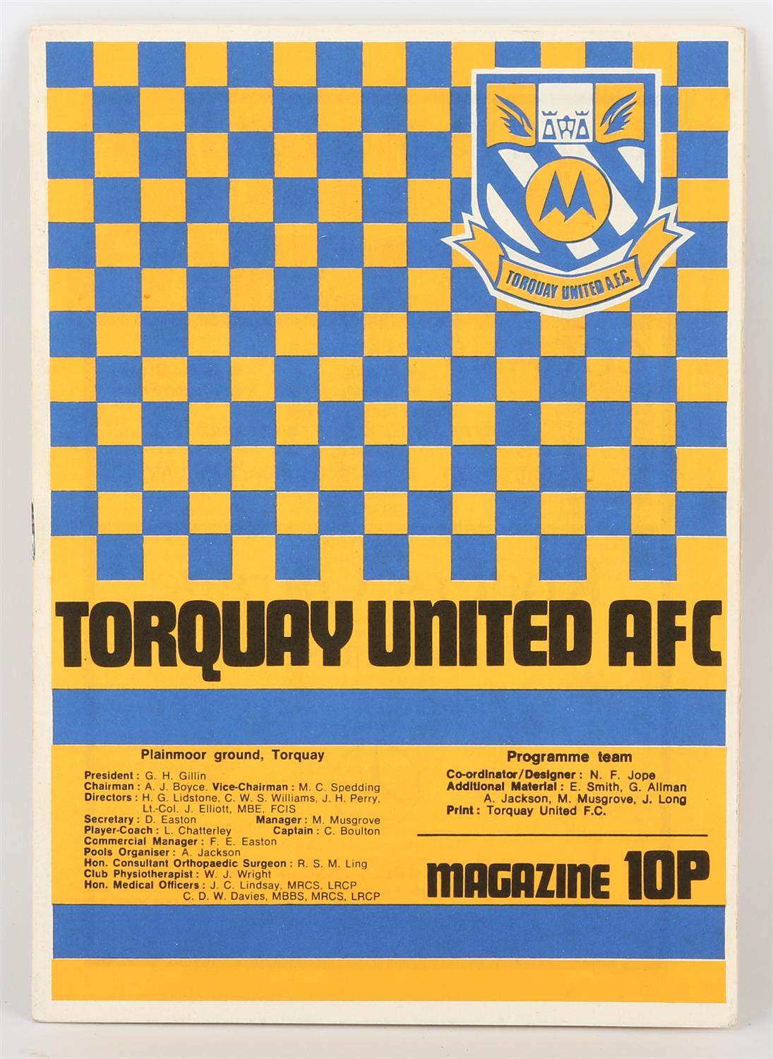 Sex Pistols - Torquay United AFC Programme 1976, with a black and white printed centre flyer, - Image 2 of 2