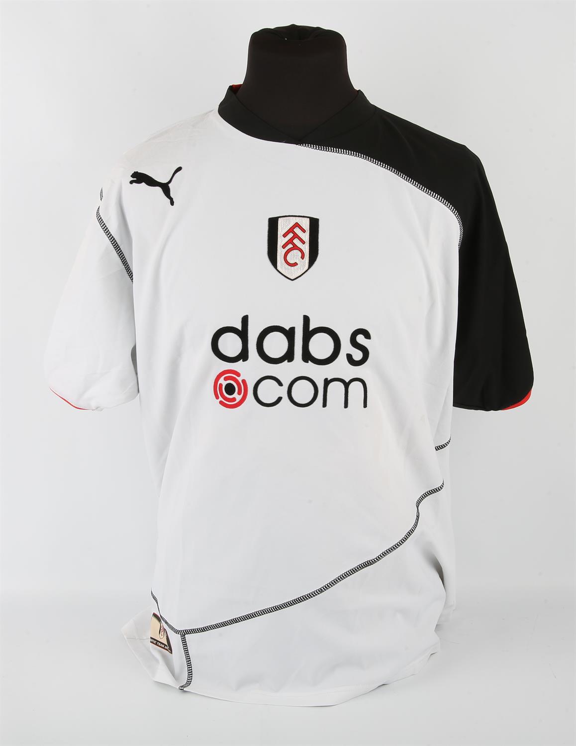 Fulham FC Football club, Goma (No.24) 125th Anniversary shirt (special sleeve patch) from 2004-2005, - Image 2 of 2