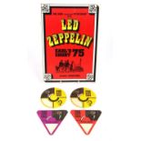 Pink Floyd & Led Zeppelin: Four Pink Floyd backstage passes from 1989, including one duplicate.