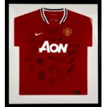 Manchester United Signed Home Shirt, With 17 Signatures, to include Wayne Rooney, Darron Gibson,