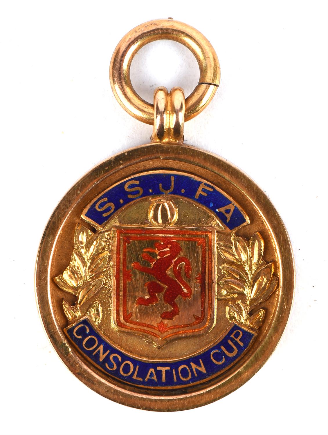 Greenock Bluebell Football Club Winners Gold Medal 1938, S.S.J.F.A Consolation Cup awarded to A.