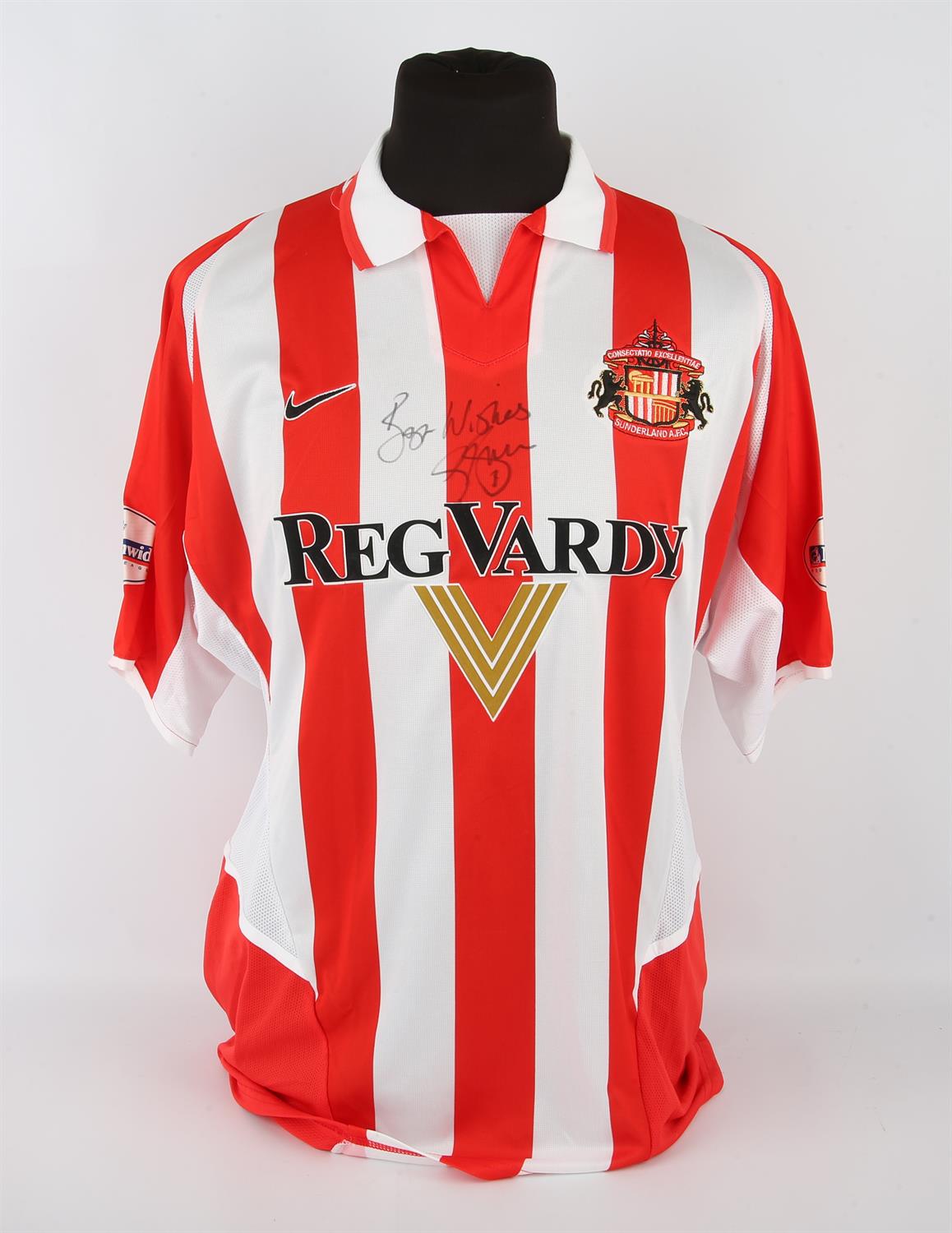 Sunderland A.F.C. Football club, Breen (No.5 -signed) Match worn 2003-2004 Season Shirt from 13