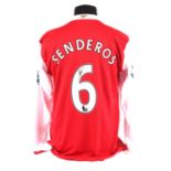 Arsenal Football club, Senderos (No.6 - signed to number) Premier League 2006 - 2007 L/S shirt.