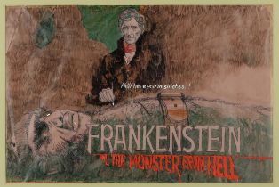 § Vic Fair (British, 1938 - 2017). Frankenstein, The Monster From Hell, c1974. Original movie