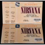 Nirvana - Two unused concert tickets for the cancelled UK Tour Date, Tuesday 5th April 1994 at