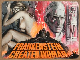 § Tom Chantrell (British, 1916-2001). Frankenstein Created Woman, original poster artwork, c1967.