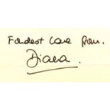 Diana, Princess of Wales (1961-1997). Autograph Letter Signed, dated January 19, 1996 – 12 lines,