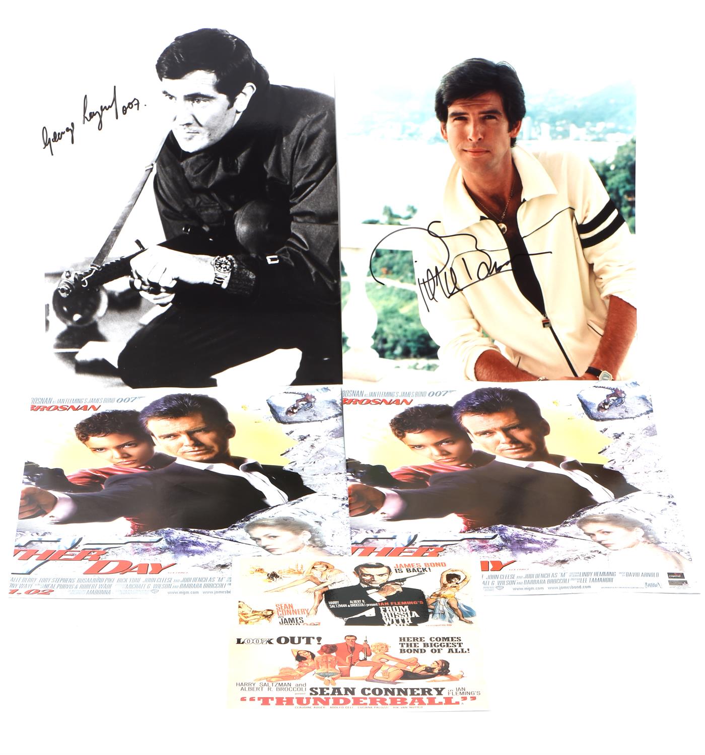 AMENDED DESCRIPTION. James Bond: Autographs - includes, Pierce Brosnan, possibly secretarial