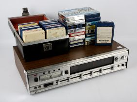 Realistic 8 Track player / Radio receiver, together with twenty-nine 8 track cartridges,