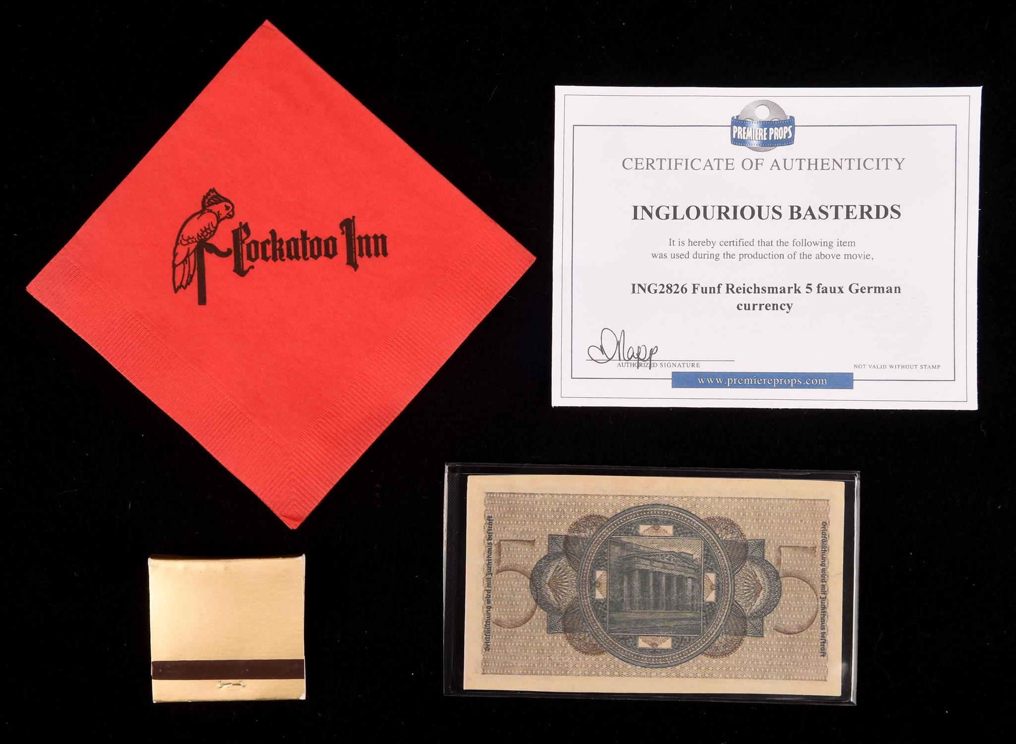 Tarantino props - Including Napkin and Matchbook from the Cockatoo Inn used in Jackie Brown and - Image 2 of 2