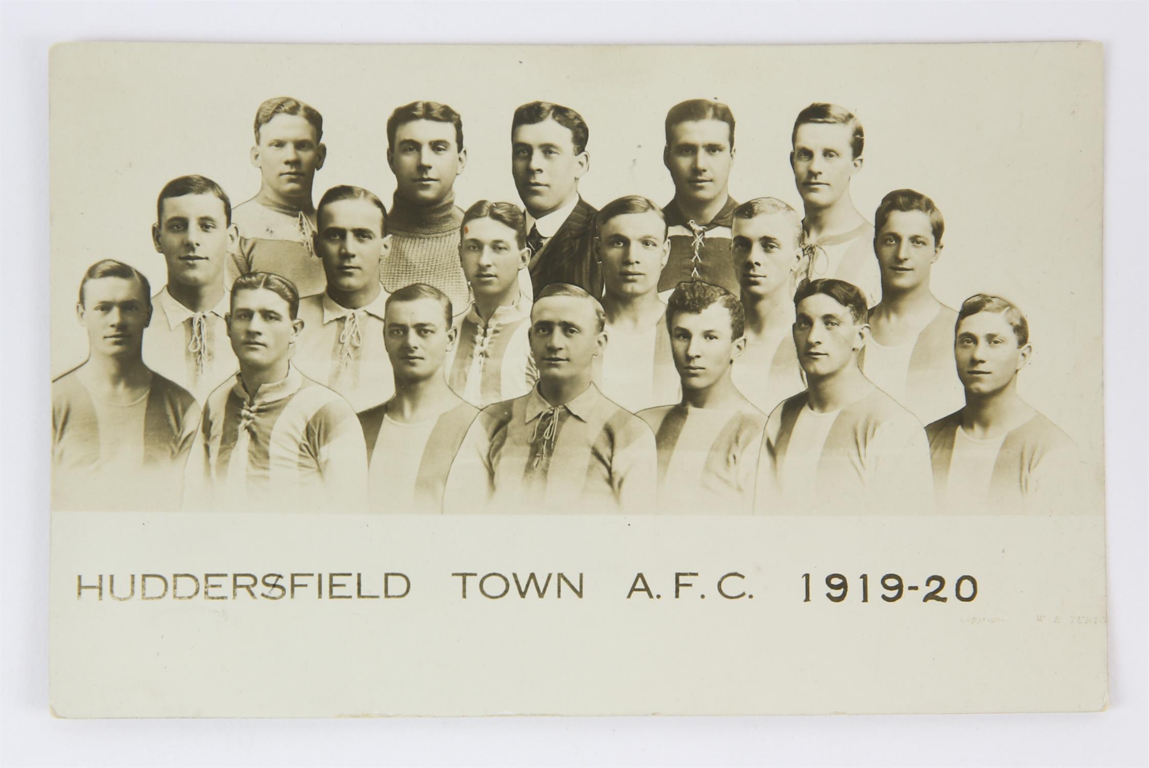 Football postcard. 6 x 4 inches. Huddersfield Town A.F.C. 1919-1920.