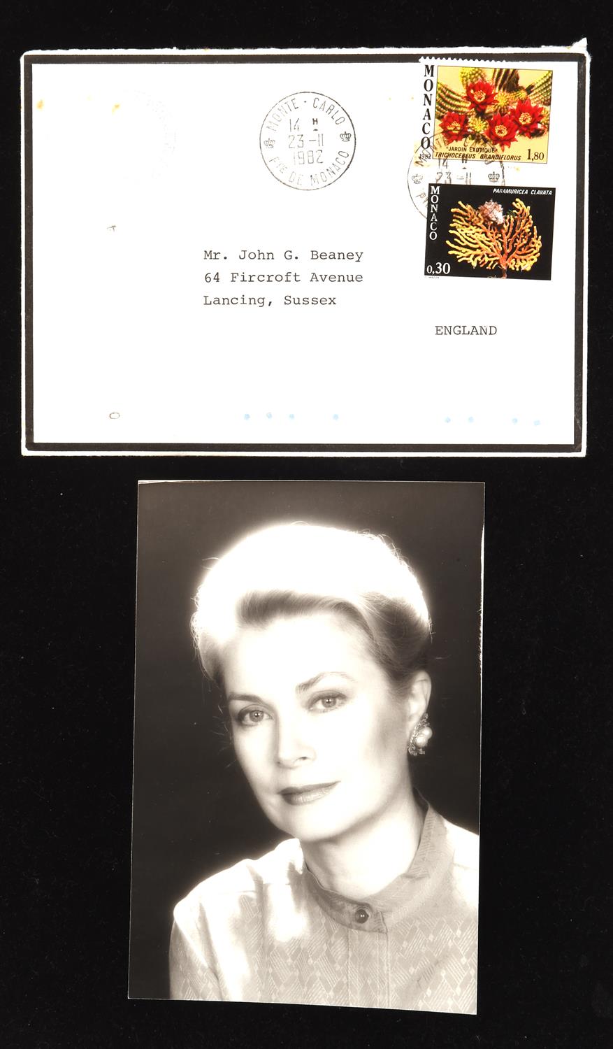 Grace Kelly (1920-1982). 6 x 4 inch black and white photograph, enclosed within the original