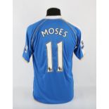 Wigan Athletic Football club, Moses (No.11) Season shirt from 2010-2011, S/S. Match worn 2 April