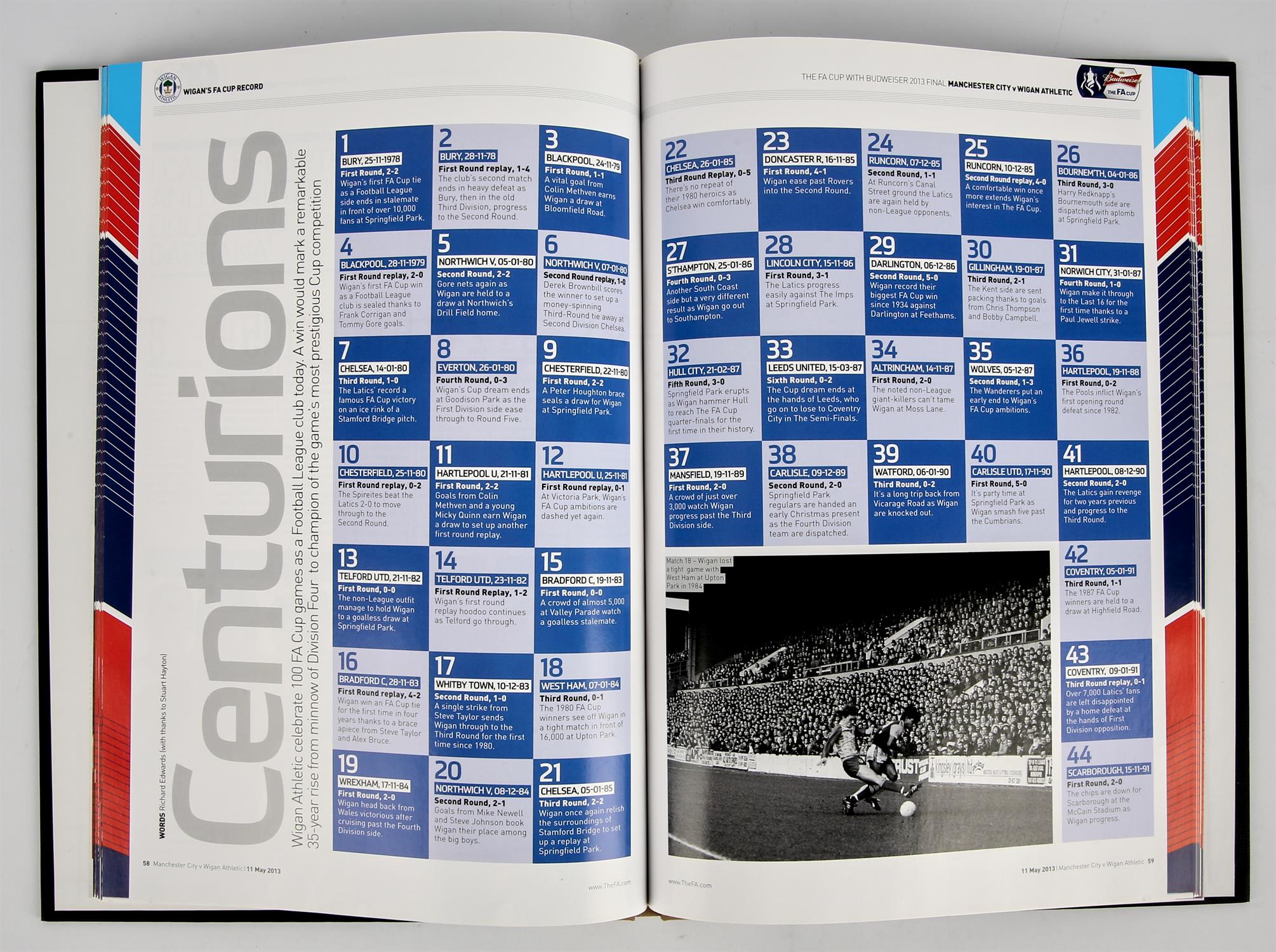 150 years of the FA - Special FA Cup with Budweiser 2013 Final Book - Manchester City v Wigan - Image 3 of 3