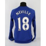 Everton Football club, Phil Neville (No.18 - signed on rear) Premier Season shirt from 2010-2011,