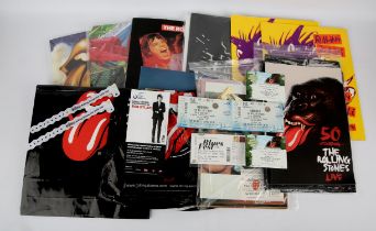 The Rolling Stones - Quantity of programmes, tickets, carrier bags, badges and other merchandise.