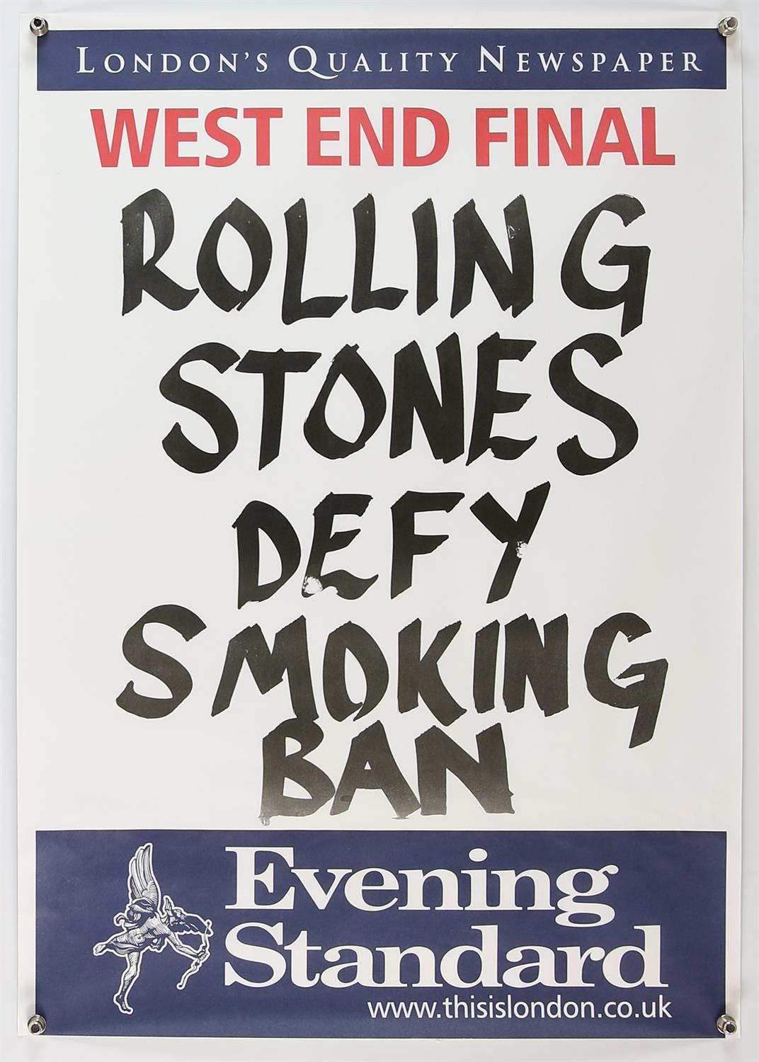 Three Newspaper posters - Two Evening Standard for The Rolling Stones and Daily Mail Marianne - Image 3 of 3