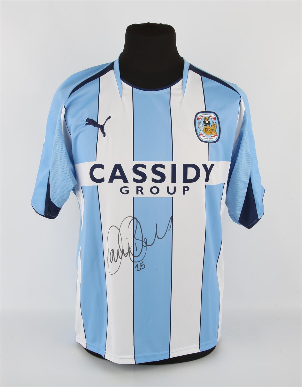 Coventry City Football club, David Bell (No.25) 125th Anniversary shirt from 2008-2009, S/S signed.