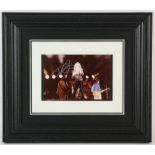 Robert Plant - Led Zeppelin signed photograph, 26 x 31 cm, framed and glazed.