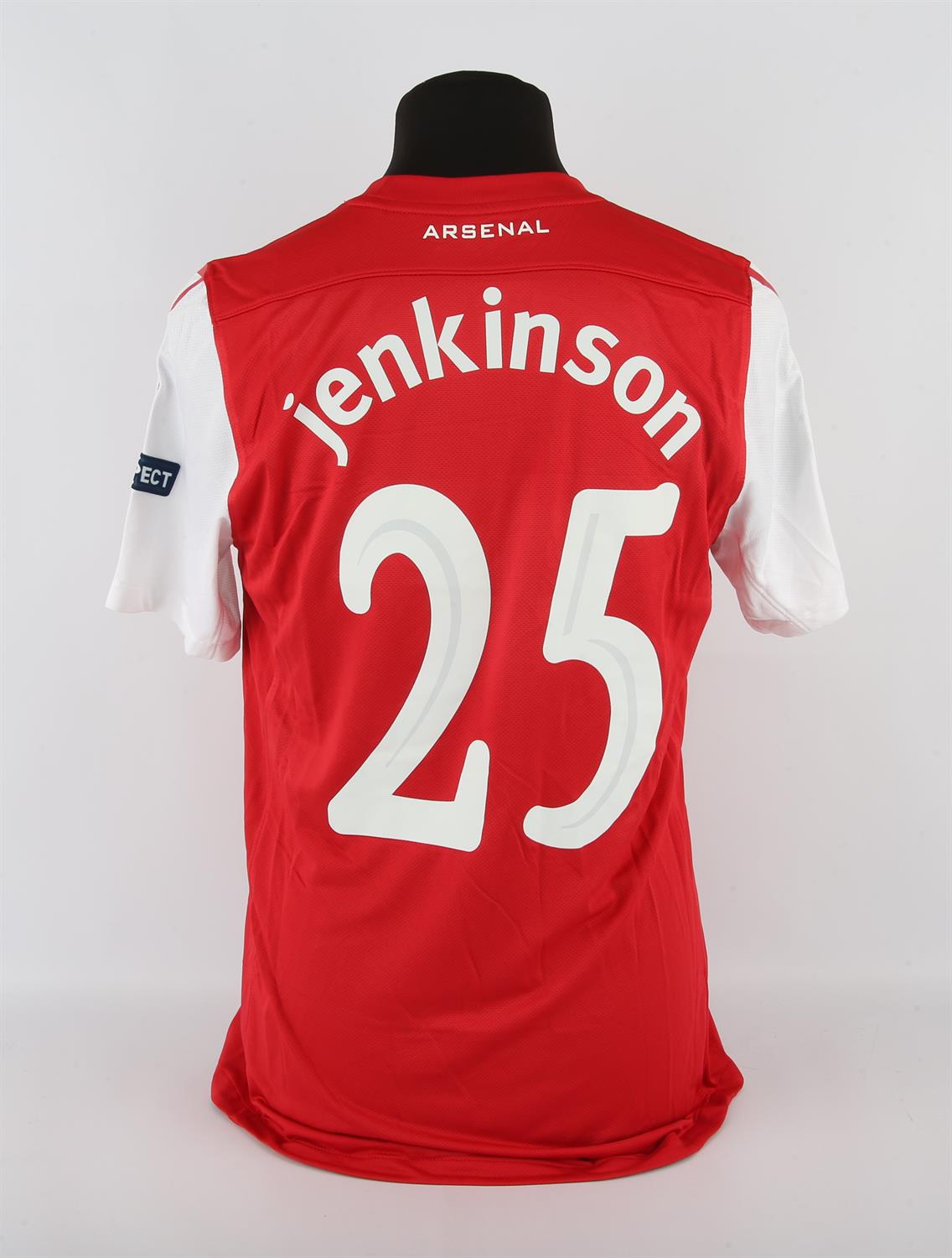Arsenal Football club, Jenkinson (No.25) 2011 - 2012 shirt. Worn during season. Provenance Arsenal