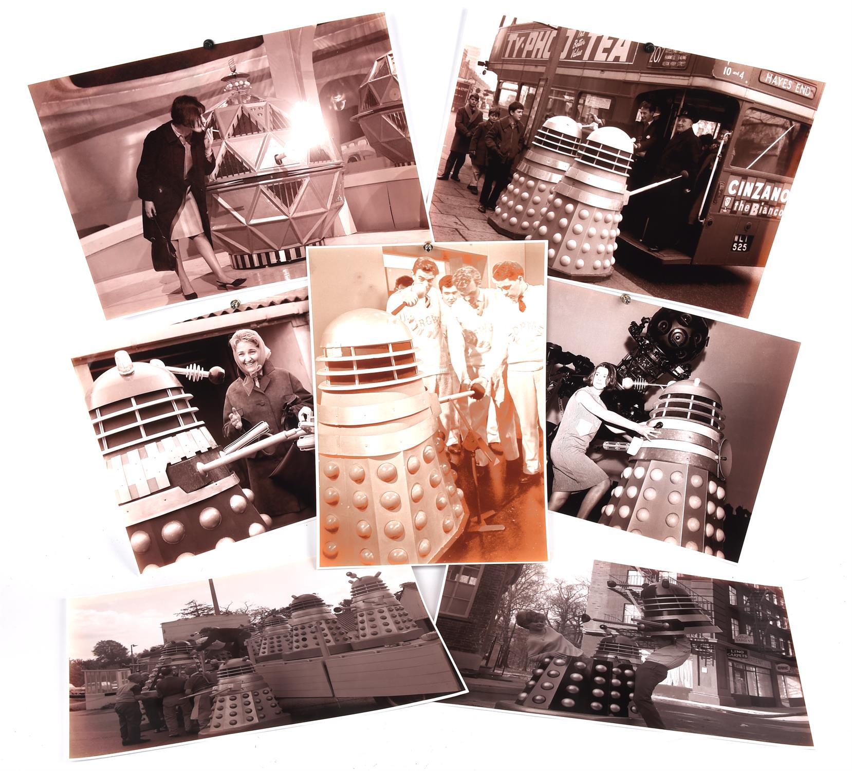 Doctor Who – Seven black and white publicity photographs, each 16 x 11 ¾ inches. (7)