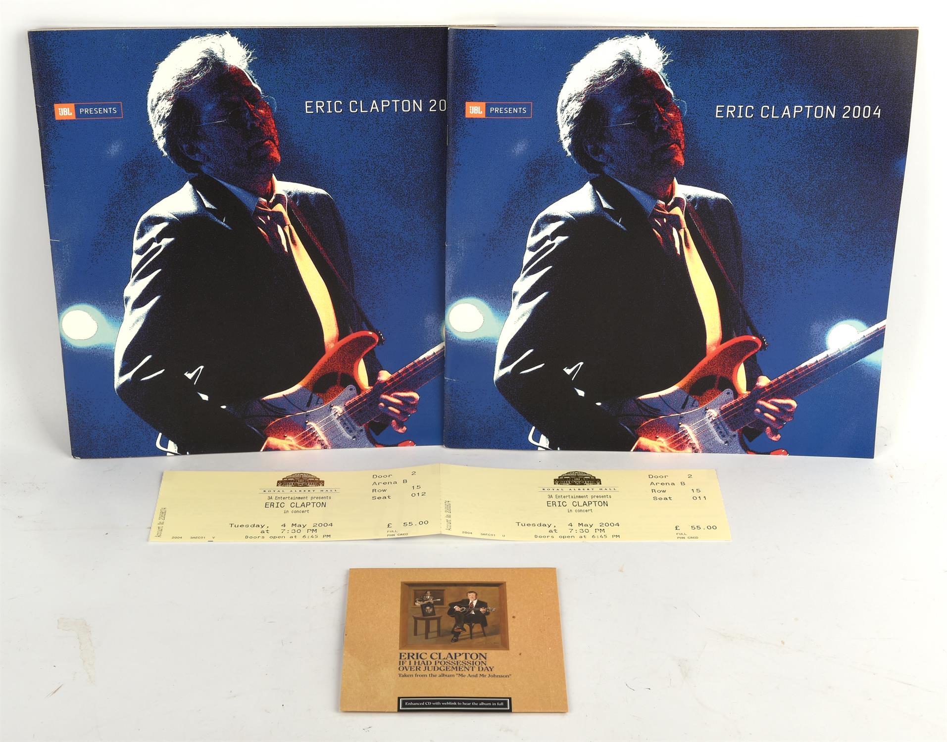 Eric Clapton - Quantity of programmes tickets for concerts such as Eric Clapton and his band at