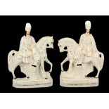 Sir Roger Moore: a large pair of late 19th/early 20th century Staffordshire figures,