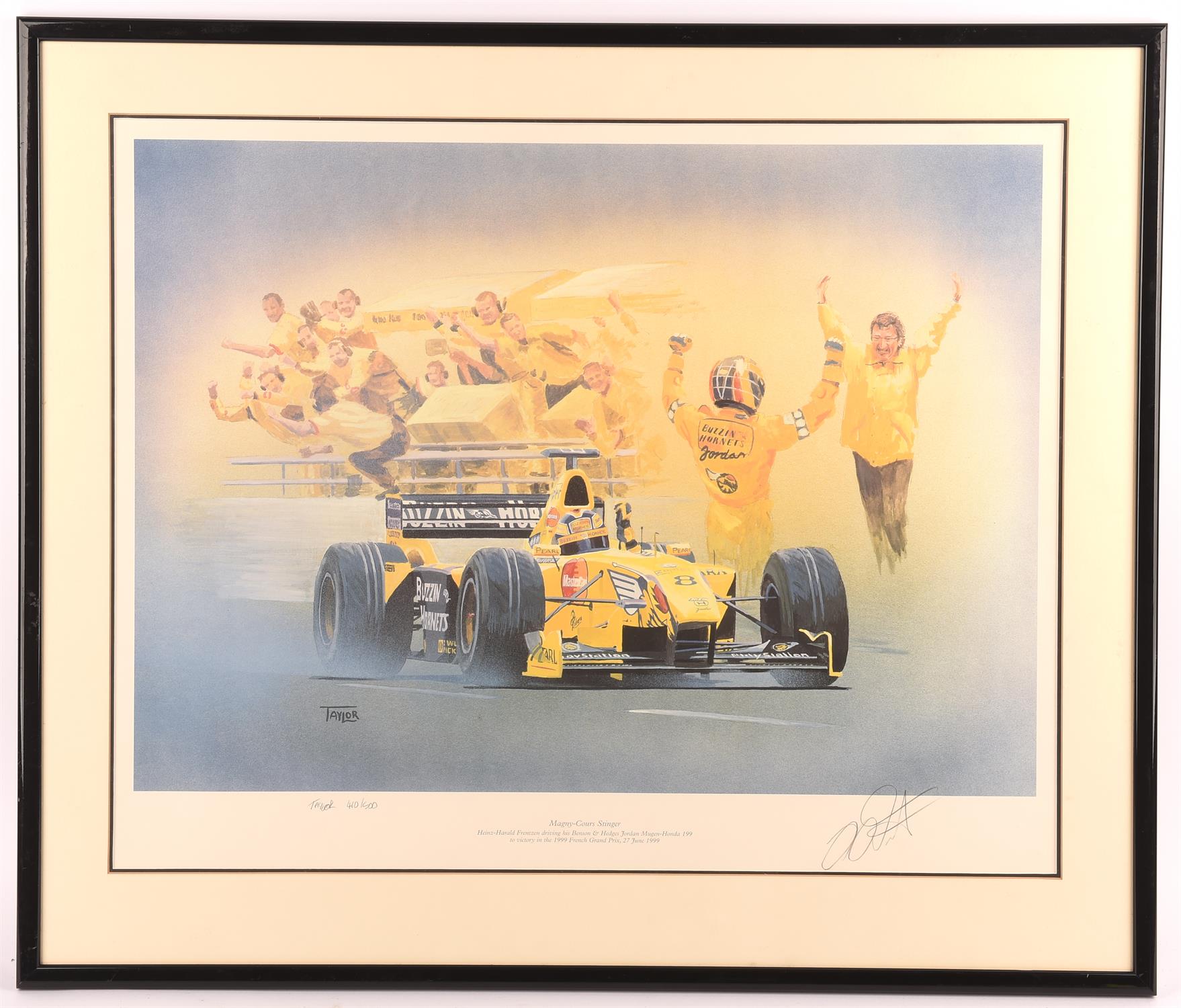 Simon-Taylor - Signed Limited edition F1 print titled 'Magny-Cours Stinger, Heinz-Harald Frentzen