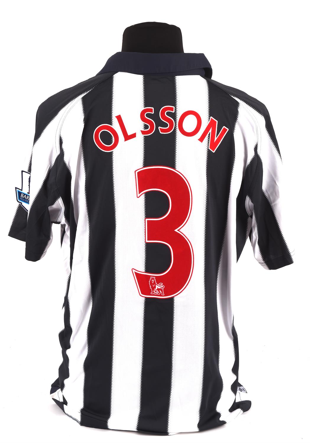 West Bromwich Albion Football club, Olsson (No.3) Season shirt from 2010-2011, Match Worn 11 Sep
