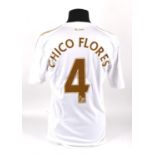 Swansea Football club, Chico Flores (No.4) Season Centenary shirt from 2012-2013, S/S.