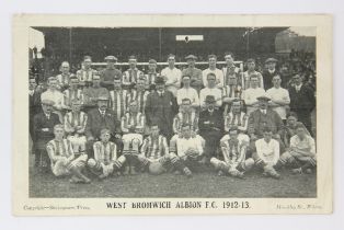 Football postcard. 6 x 4 inches. West Bromwich Albion F.C. 1912-13.