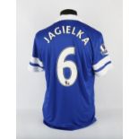 Everton Football club Jagielka (No.6) Premier Season shirt from 2013 - 2014. Provenance Arsenal