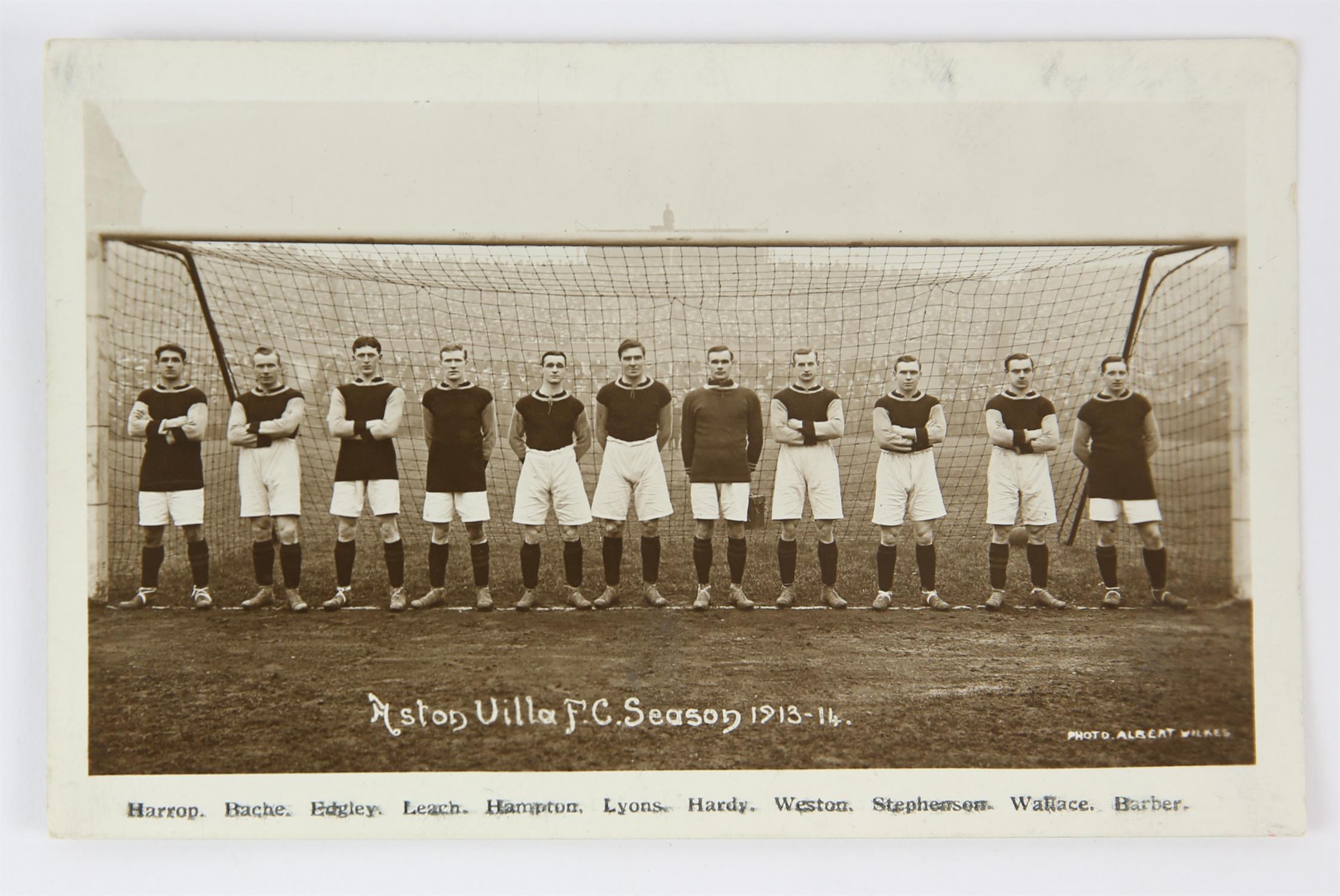 Football postcard. 6 x 4 inches. Aston Villa Football Club 1913-1914.