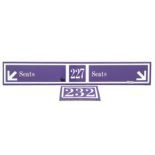 Two metal signs from the Old Wembley Stadium, both purple background with white text,